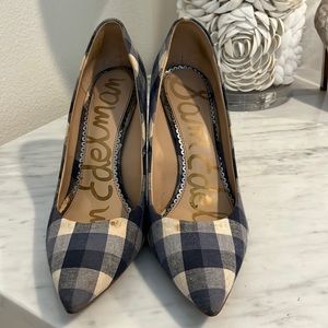 Sam Edelman checker blue heels